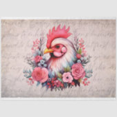 チキンポートレートインフラワーズ1デクページ紙 薄葉紙 (正面)