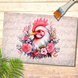 チキンポートレートインフラワーズ1デクページ紙 薄葉紙