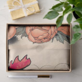 チキンポートレートイン花6デクページ紙 薄葉紙 (ギフト)