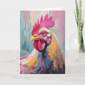 チキンポートレートモダン抽象芸術 カード (正面)