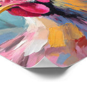 チキンポートレートモダン抽象芸術 ポスター (角)