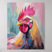 チキンポートレートモダン抽象芸術 ポスター (正面)
