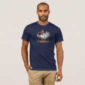 チキンマイクおもしろいドロップ Tシャツ (正面フル)