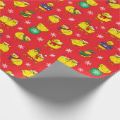 チキンママかわいいクリスマスホリデーチックス ラッピングペーパー (角)