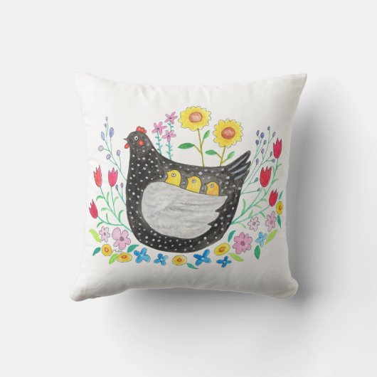 チキンママヘンと3ベビーチクスファームハウス クッション (裏面)