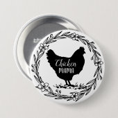 チキンママ装飾リース 缶バッジ (正面&裏面)