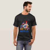 チキンメリカ7月4日サマーアメリカ国旗Ch Tシャツ (正面フル)