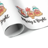 チキンメリーと明るいクリスマスファームホリデー ラッピングペーパー (ロールコーナー)