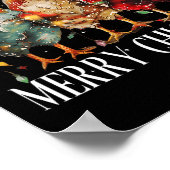 チキンメリーキンクリスマスライトサンタハット ポスター (角)