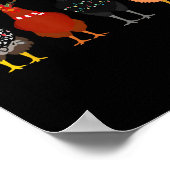 チキンメリーキンクリスマスライトサンタハット ポスター (角)