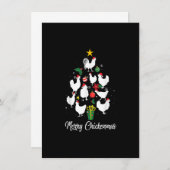 チキンメリーグチキンクリスマスツリーおもしろいクリスマス 招待状 (正面/裏面)