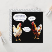 チキンユーモアヘおもしろいンズジョークノベルティ挨拶 カード (正面/裏面インサイチュ)