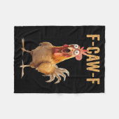 チキンユーモアF-caw-fシャツ不適切引用文Ro フリースブランケット (正面(横))