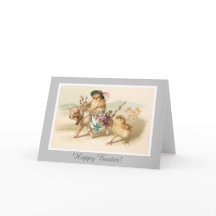 チキンライディングラム – かわいいヴィンテージイースターギフト