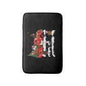 チキンライディングレッドトラッククリスマスメリークリスマス バスマット (正面縦)