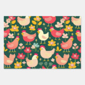 チキンラッピング紙セット楽ギフトラッピング ラッピングペーパーシート (正面3)