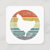 チキンラバーギフトおもしろい農家レトロヴィンテージFar スクエア名刺 (裏面)