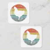 チキンラバーギフトおもしろい農家レトロヴィンテージFar スクエア名刺 (正面/裏面)