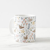 チキンラバーズファームガールフローラギフトママ コーヒーマグカップ (正面左)