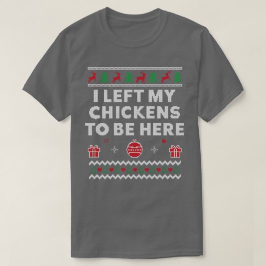 チキンラバー醜いクリスマスチキン農家 Tシャツ (デザイン正面)