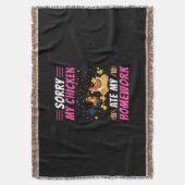 チキンラバー |私のチキン食べの宿題 スローブランケット (正面縦)