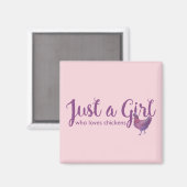 チキンラブジャムガールパープルチキンマグネット マグネット (正面/裏面)