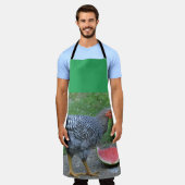 チキンラブスイカ エプロン (着用した状態)