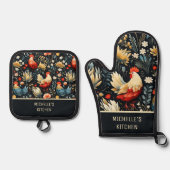 チキンルースタースカントリーファーム名 鍋つかみ&鍋敷きセット (正面)