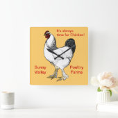 チキンレストランまたはファームキッチンの時間を常に設定 スクエア壁時計 (ホーム)