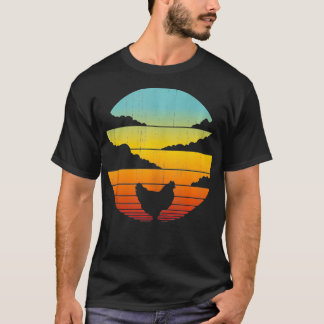 チキンレトロヴィンテージ60s 70sサンセットファーム鶏 tシャツ