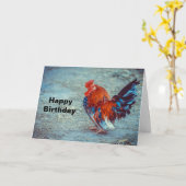 チキンロカラフルスターフォト誕生日 カード (黄色い花)