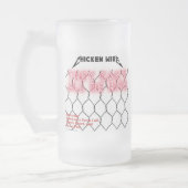 チキンワイヤーすり付きビールマグ フロストグラスビールジョッキ (左)