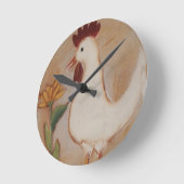 チキン初期のとフラワー絵画ズ ラウンド壁時計 (傾斜)