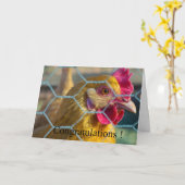 チキン卒業カード カード (黄色い花)