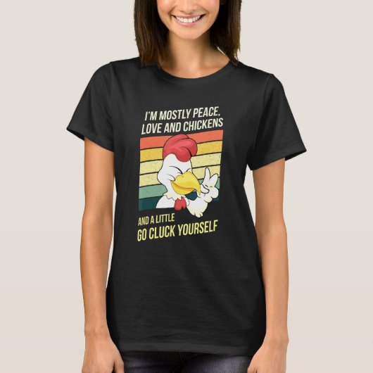 チキン好きの人を引っ張り出す Tシャツ (正面)