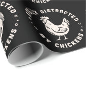 チキン好きの引用文は簡単に鶏に気を散らす ラッピングペーパー (ロールコーナー)