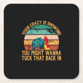 チキン好き |タックしたい スクエアペーパーコースター (正面)