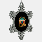 チキン好き |タックしたい スノーフレークピューターオーナメント (左)