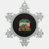 チキン好き |タックしたい スノーフレークピューターオーナメント (正面)