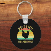 チキン好き | Ever 最高の Chicken Mom キーホルダー (正面)