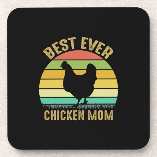 チキン好き | Ever 最高の Chicken Mom コースター (正面)