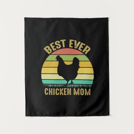 チキン好き | Ever 最高の Chicken Mom タペストリー (正面)