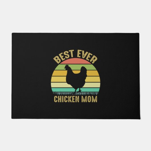 チキン好き | Ever 最高の Chicken Mom ドアマット (正面)