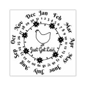 チキン得卵カートンの日付印 ラバースタンプ (インプリント)