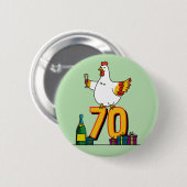 チキン恋人誕生日70thヘンペットキリシタン 缶バッジ (正面&裏面)