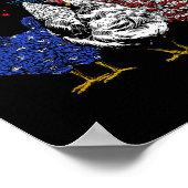 チキン愛国的なアメリカ国旗7月チキン ポスター (角)