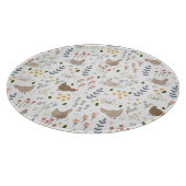 チキン愛好家ファルミヤードアニマルかわいらしフローラ カッティングボード (角)