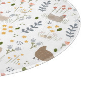 チキン愛好家ファルミヤードアニマルかわいらしフローラ カッティングボード (角)