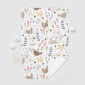 チキン愛好家ファルミヤードアニマルかわいらしフローラ ゴルフタオル (インサイチュ)