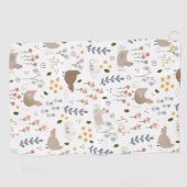 チキン愛好家ファルミヤードアニマルかわいらしフローラ ゴルフタオル (横)